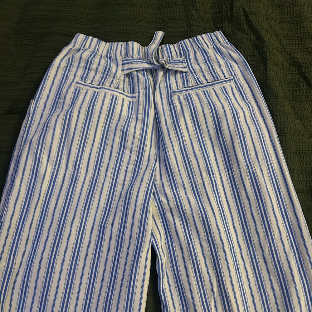 BDG Blue and White Striped Straight Leg Pants